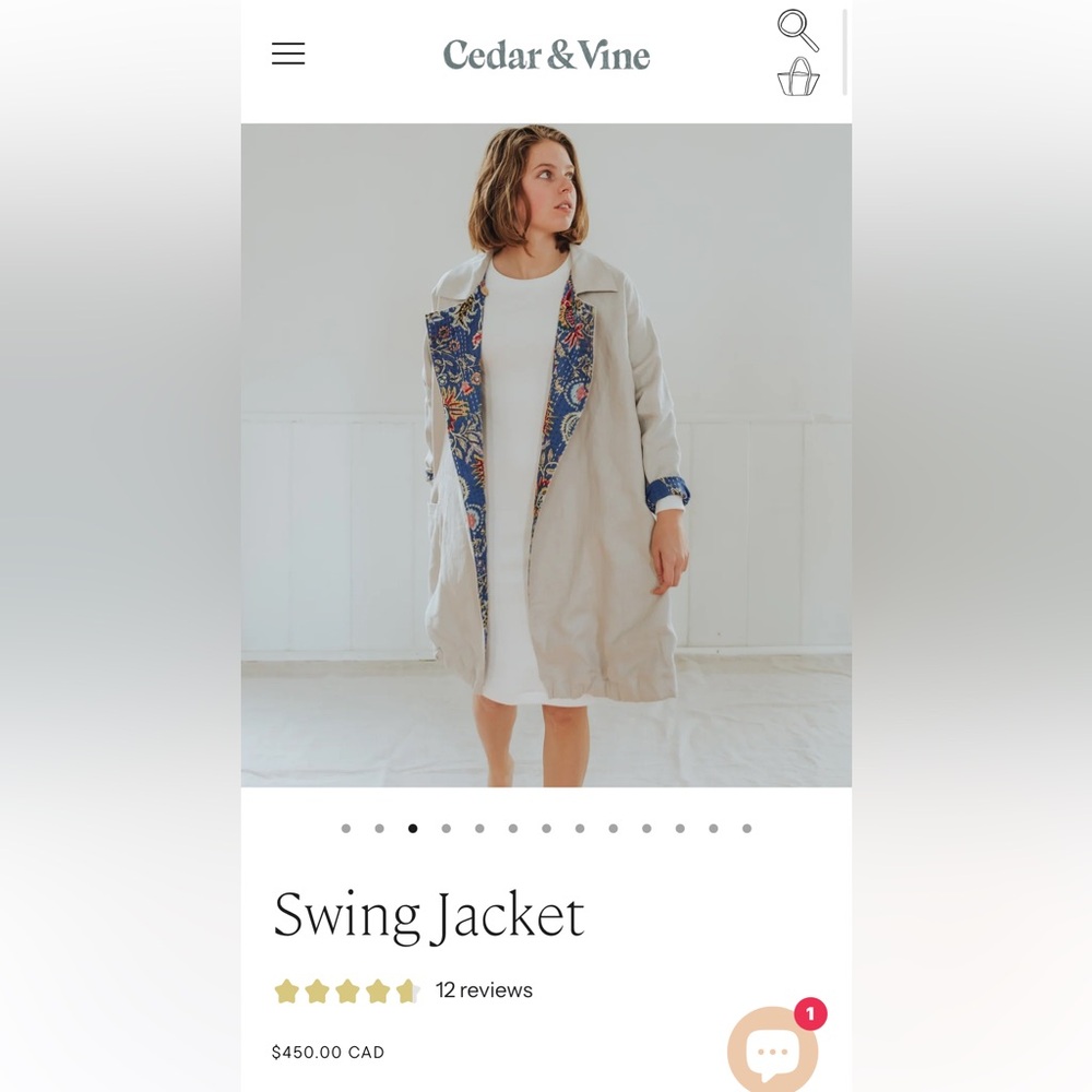 CEDAR & VINE brown and orange Swing jacket